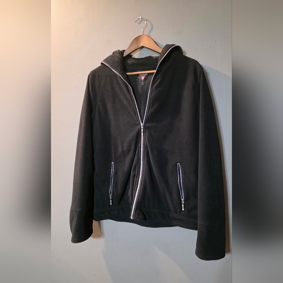 Scottevest Jackets & Blazers - SCOTTeVest Fleece Zip Up Black Travel Hoodie Womens L